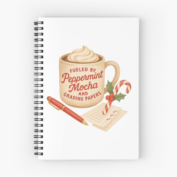 Item preview, Fueled by Peppermint Mocha and Grading Papers | Funny Teacher Christmas Coffee T-Shirt designed and sold by Just You Tee | Say It Loud, Wear It Proud.