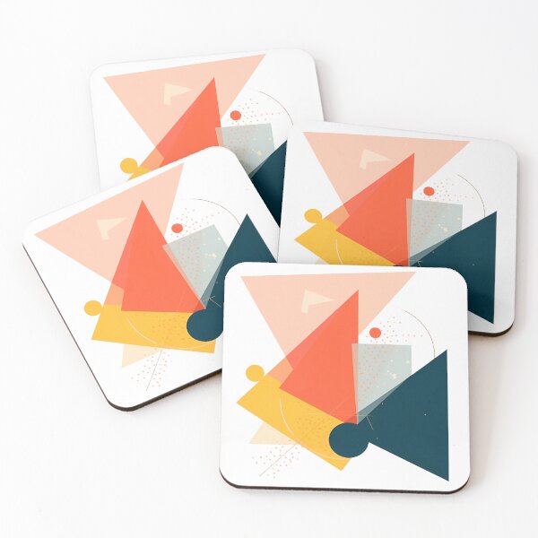 Item preview, Bold Geometric Abstract Art | Modern Mid-Century Shapes designed and sold by ArtCustomDesign.