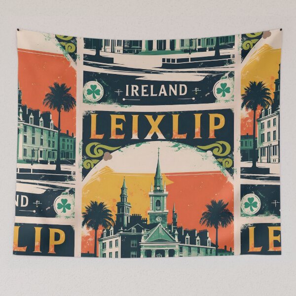 Item preview, Leixlip Ireland 1950s Vintage Travel Tourism designed and sold by TravelersGems.