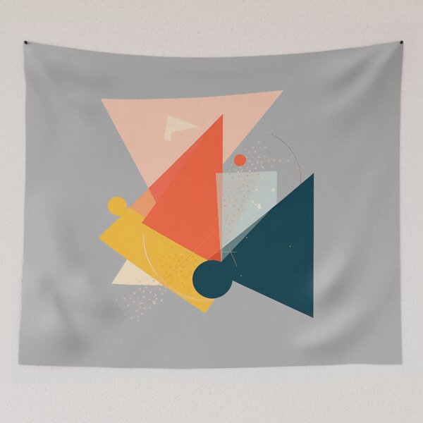 Item preview, Bold Geometric Abstract Art | Modern Mid-Century Shapes designed and sold by ArtCustomDesign.