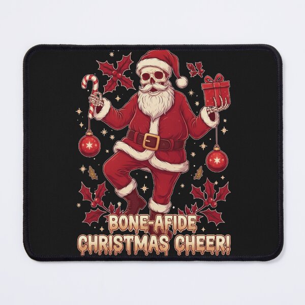 Item preview, BONE-AFIDE Christmas Cheer Funny Skeleton Santa Claus Dark Holiday Design designed and sold by designwiss.