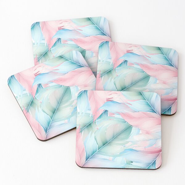 Item preview, Pastel Feather Pink Blue Green designed and sold by MoonMonkeyNbear.