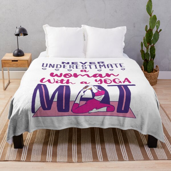 Item preview, Never Underestimate a Woman with a Yoga Mat designed and sold by jaygo.