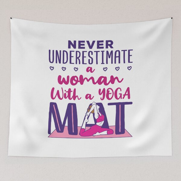 Item preview, Never Underestimate a Woman with a Yoga Mat designed and sold by jaygo.