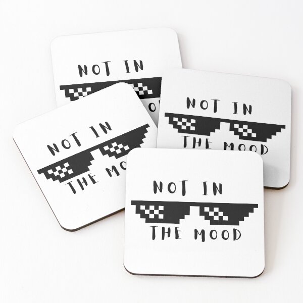Item preview, Not in the mood cool glasses quirky retro pixelated designed and sold by Sketchbook Studio by Aqsaa.