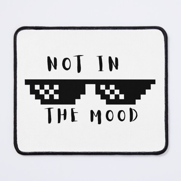 Item preview, Not in the mood cool glasses quirky retro pixelated designed and sold by Sketchbook Studio by Aqsaa.