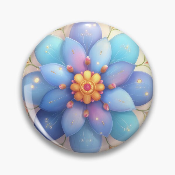 Item preview, 027 Intricate Blue Floral Mandala designed and sold by nikoart001.