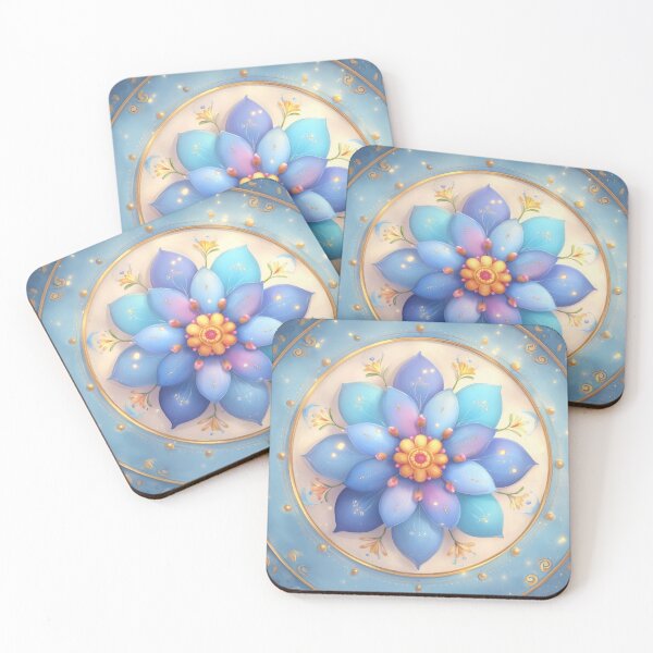 Item preview, 027 Intricate Blue Floral Mandala designed and sold by nikoart001.