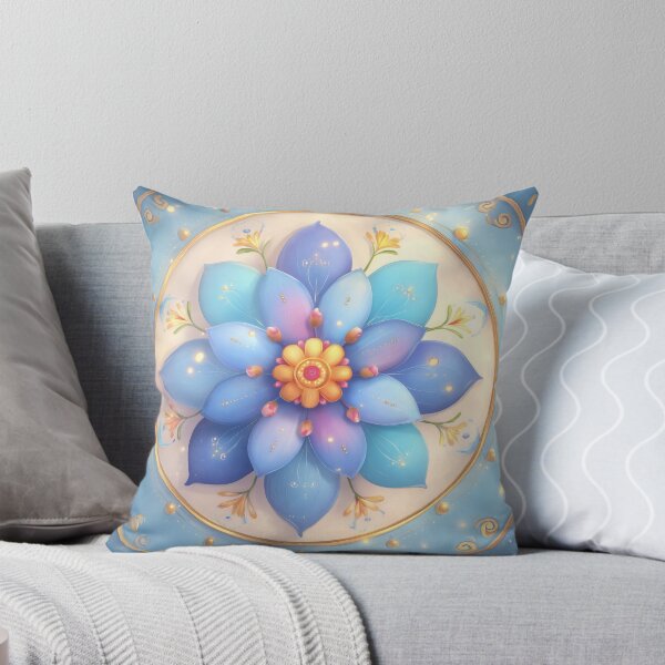 Item preview, 027 Intricate Blue Floral Mandala designed and sold by nikoart001.