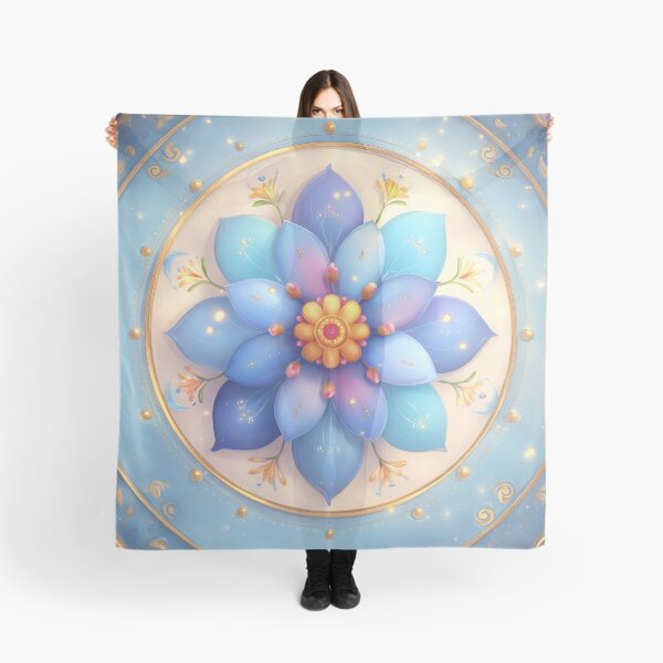 Item preview, 027 Intricate Blue Floral Mandala designed and sold by nikoart001.