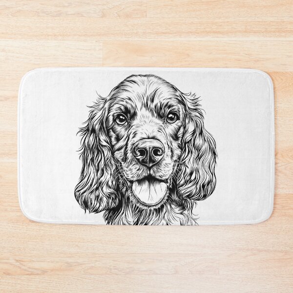 Item preview, Graphite black and white spaniel with ashen fur, detailed author's dog portrait designed and sold by Encreable.
