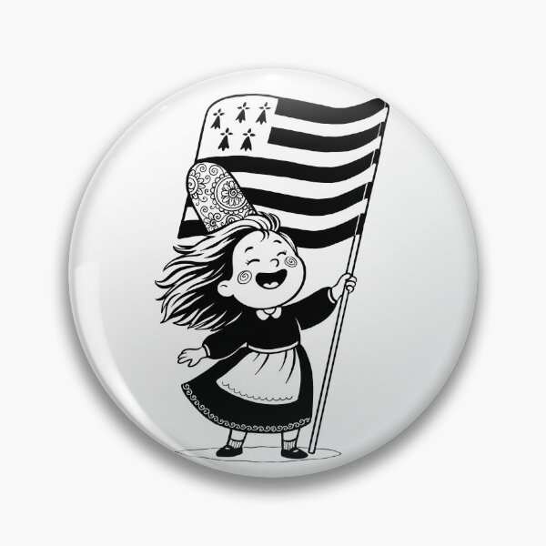 Item preview, Cute happy Bigouden girl with Breton flag designed and sold by 1enchik.
