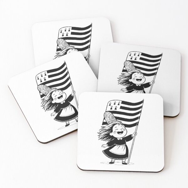 Item preview, Cute happy Bigouden girl with Breton flag designed and sold by 1enchik.