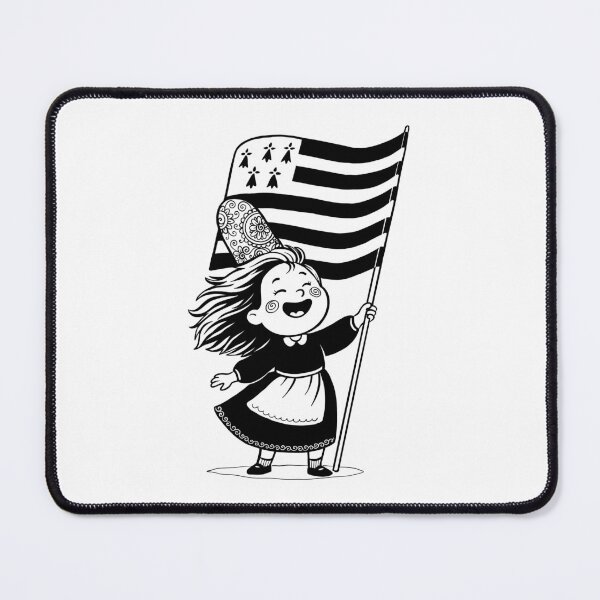 Item preview, Cute happy Bigouden girl with Breton flag designed and sold by 1enchik.