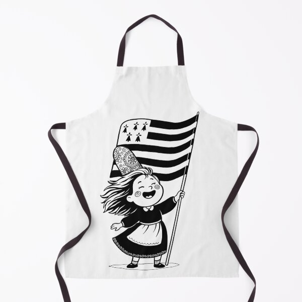 Item preview, Cute happy Bigouden girl with Breton flag designed and sold by 1enchik.