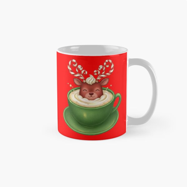 Item preview, Christmas Reindeer Coffee Latte Art Espresso Cup designed and sold by TheTrendsDesk.