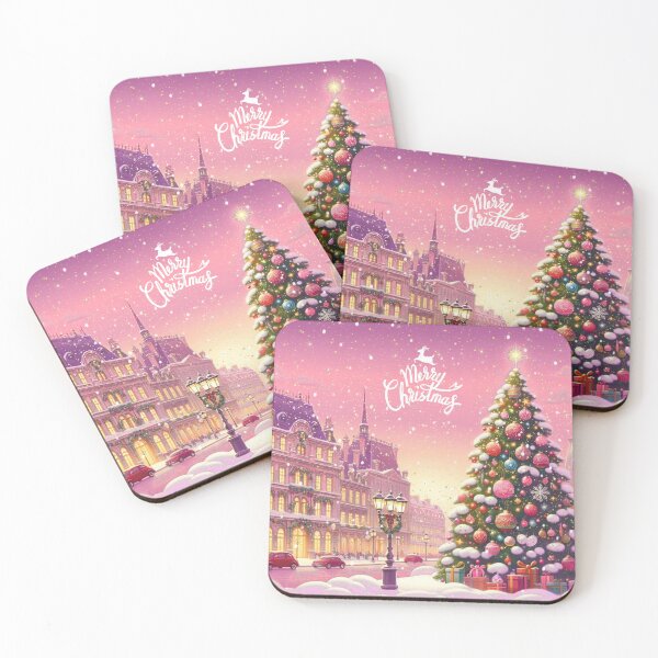 Item preview, Christmas City Scene – Cozy Winter Town Illustration with Christmas Trees and Lights designed and sold by Sugar Wisdom .