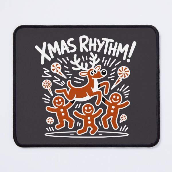 Item preview, Playful Christmas Scene Featuring Cookies and Jumping Reindeer designed and sold by SplashTastic.