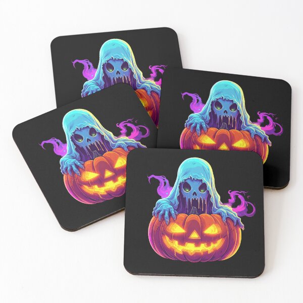 Item preview, Ghostly Pumpkin Glow – Neon Haunted Spirit Art designed and sold by AOG-DESIGNS.