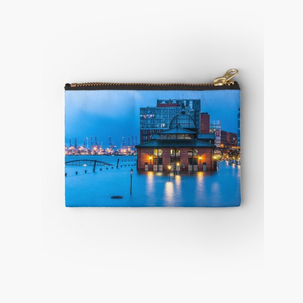 Item preview, Flooding at the fish market during the blue hour designed and sold by elbvue.