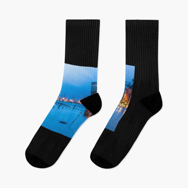 Item preview, Flooding at the fish market during the blue hour designed and sold by elbvue.