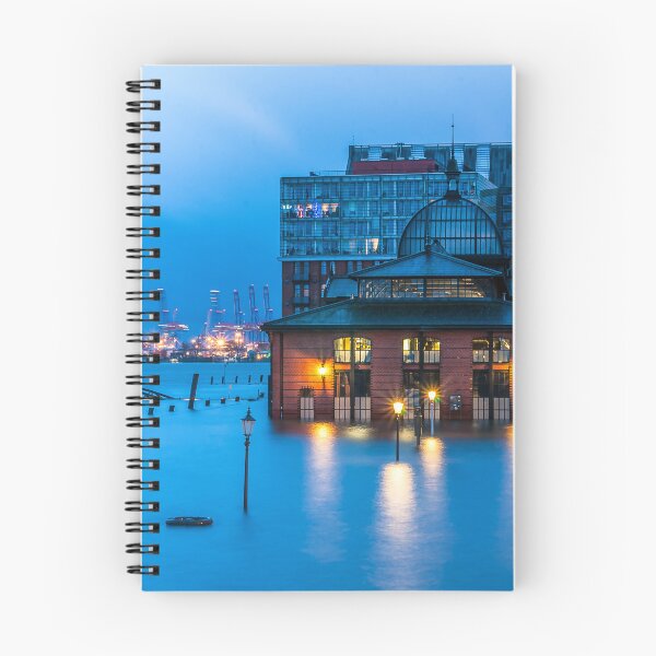 Item preview, Flooding at the fish market during the blue hour designed and sold by elbvue.
