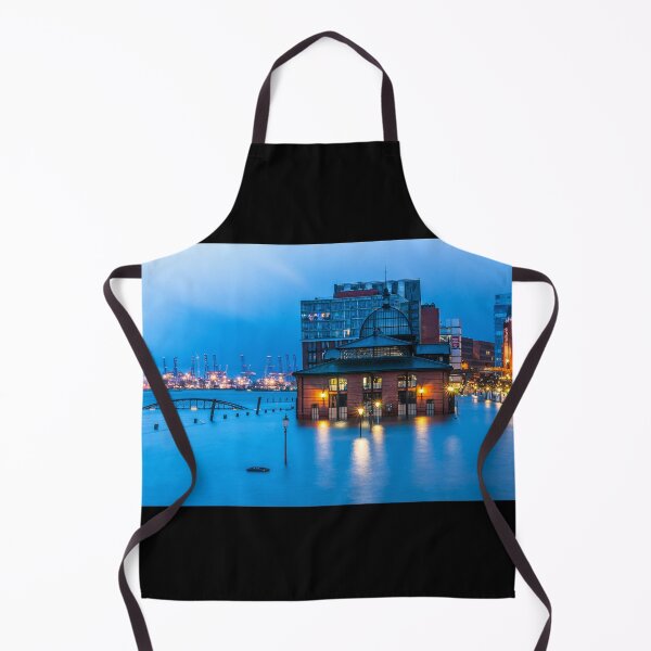 Item preview, Flooding at the fish market during the blue hour designed and sold by elbvue.
