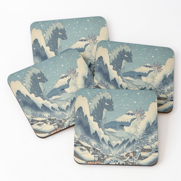 Item preview, Winter Lantern Village – Japanese Ukiyo-e Kaiju Holiday Scene designed and sold by Vandy Fullam.