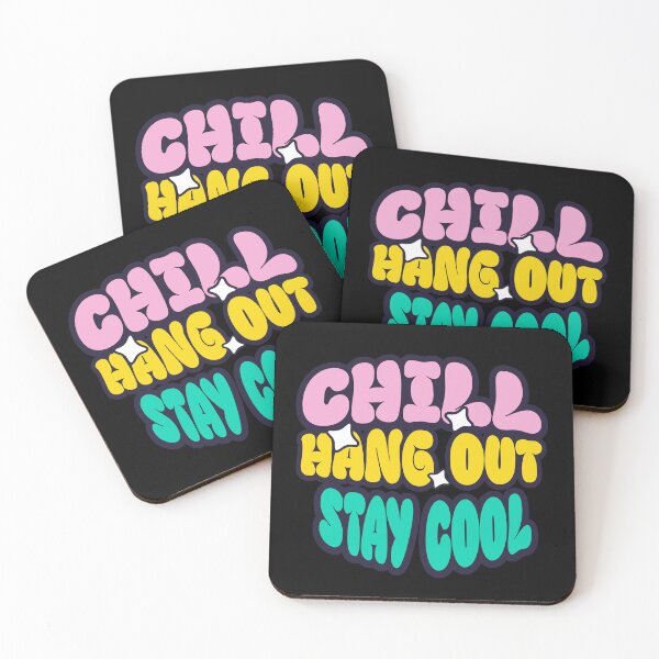 Item preview, CHILL HANG OUT STAY COOL - Groovy Retro Bubble Lettering Design designed and sold by SaadArtCo.