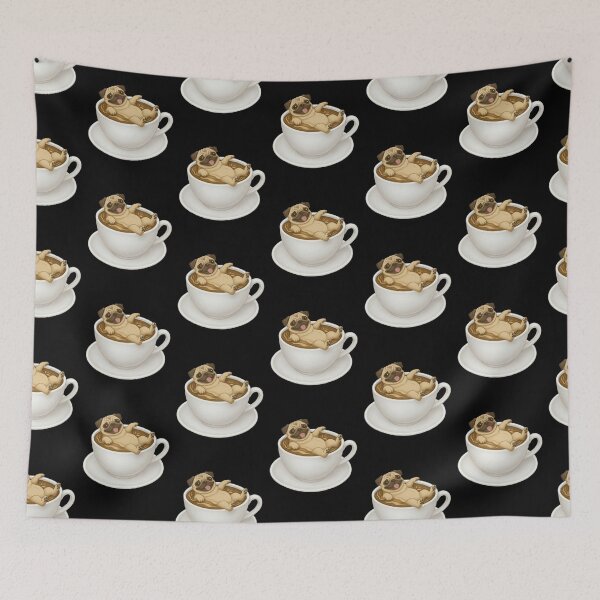 Artikelvorschau, Kaffee Latte Art Kaffee Mops Niedliches Latte Art Design entworfen und verkauft von TheTrendsDesk.