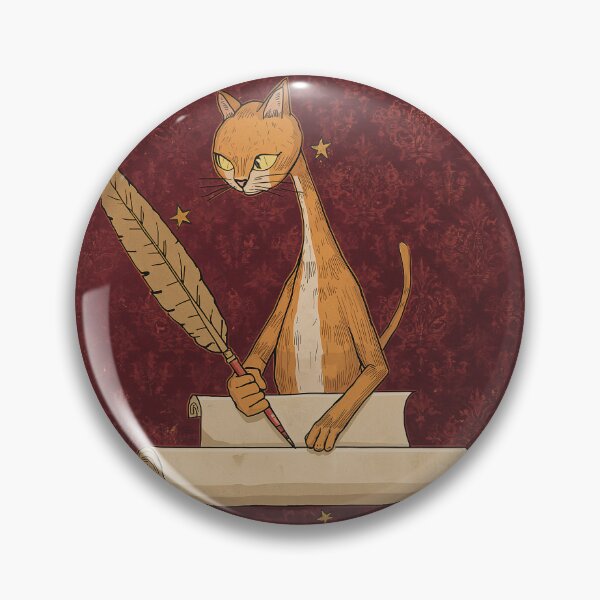 Item preview, Ginger Tabby Cat Writing Scroll Medieval Art designed and sold by PictorialWhimsy.