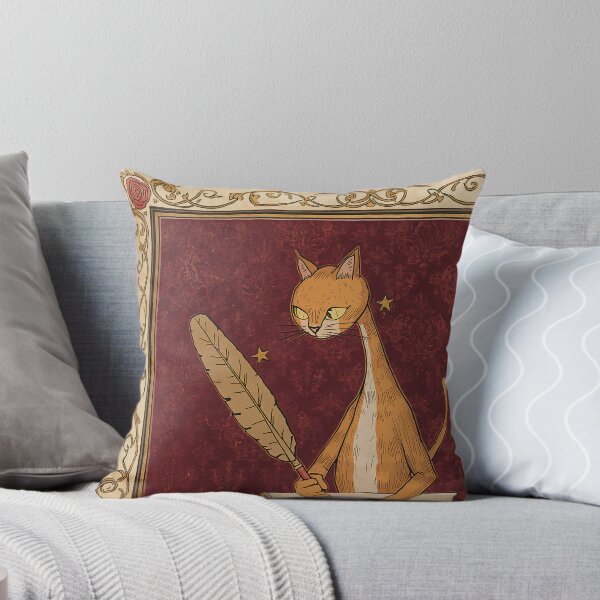 Item preview, Ginger Tabby Cat Writing Scroll Medieval Art designed and sold by PictorialWhimsy.