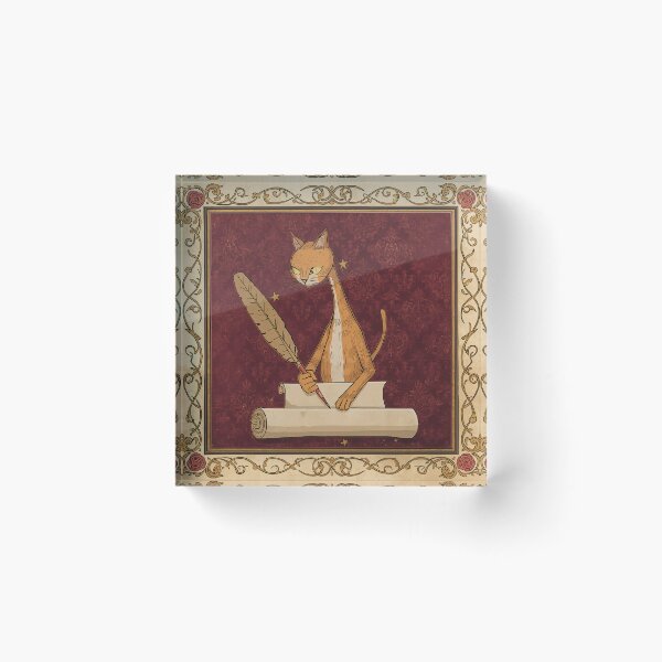 Item preview, Ginger Tabby Cat Writing Scroll Medieval Art designed and sold by PictorialWhimsy.