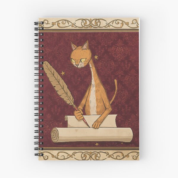 Item preview, Ginger Tabby Cat Writing Scroll Medieval Art designed and sold by PictorialWhimsy.