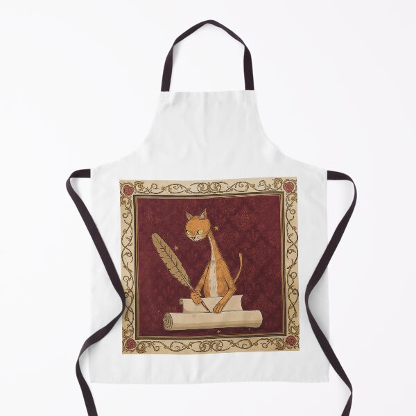 Item preview, Ginger Tabby Cat Writing Scroll Medieval Art designed and sold by PictorialWhimsy.