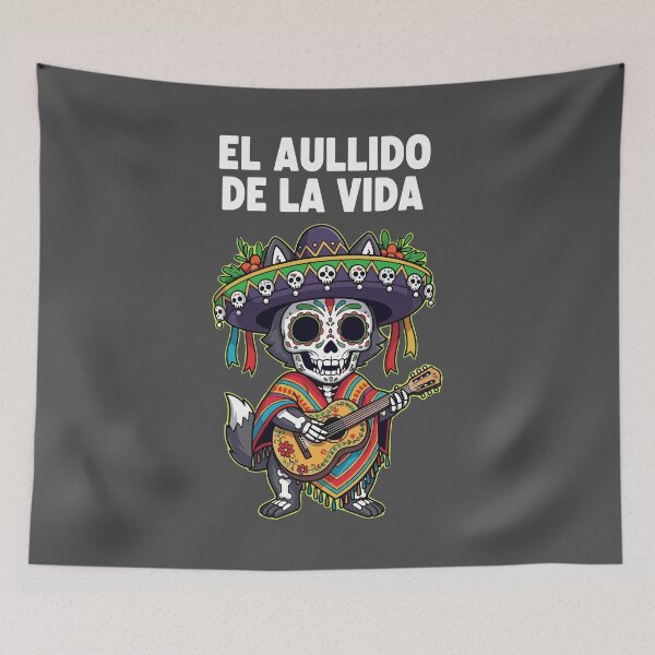 Item preview, El Aullido De La Vida Wolf Sugar Skull Guitarist designed and sold by RGShirtWorks.