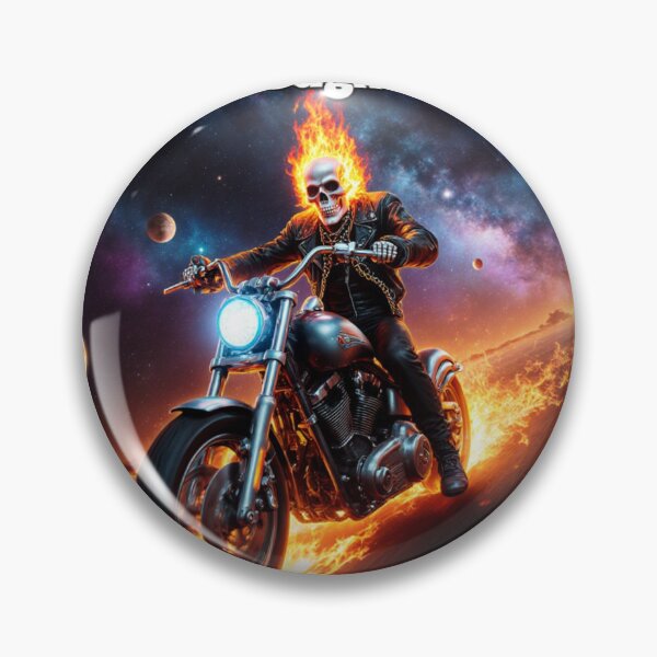 Artikelvorschau, Galaktischer Höllenreiter – Brennendes Skelett-Biker-Mem Version 3 entworfen und verkauft von dlnoname.