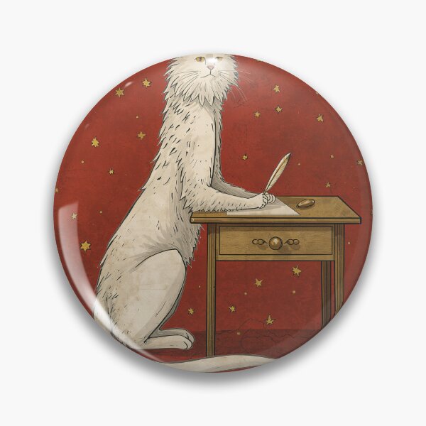 Item preview, White Cat Writing Letter Medieval Art designed and sold by PictorialWhimsy.