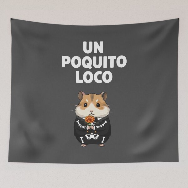 Item preview, "Un Poquito Loco" Hamster Calavera with Marigold designed and sold by RGShirtWorks.