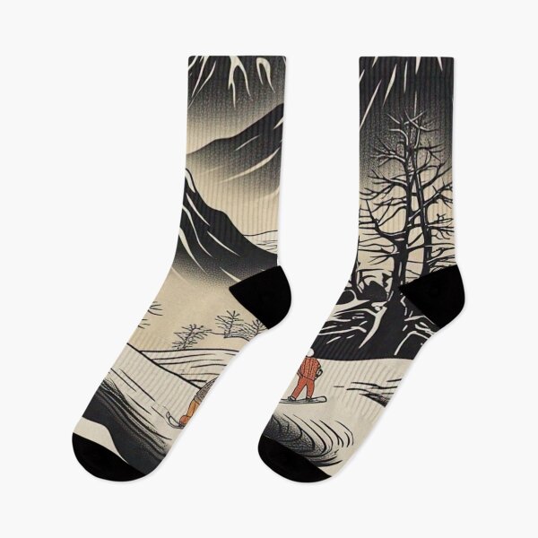 Item preview, Ukiyo-e Snowboarding at Mount Fuji – Japanese Winter Art Print designed and sold by Vandy Fullam.