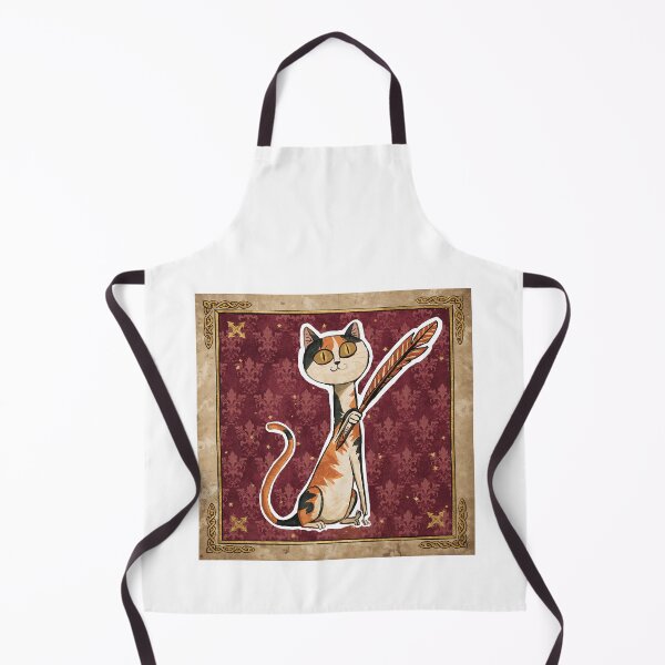 Item preview, Calico Cat Holding Quill Medieval Art designed and sold by PictorialWhimsy.