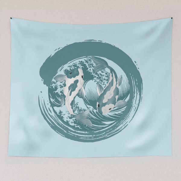 Item preview, Ying Yang Koi Fish in Great Wave Art designed and sold by IREMORHAN.
