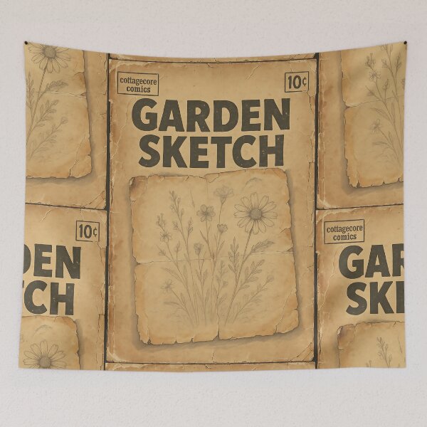 Item preview, Cottagecore Ephemera: Garden Sketch designed and sold by bapupa.