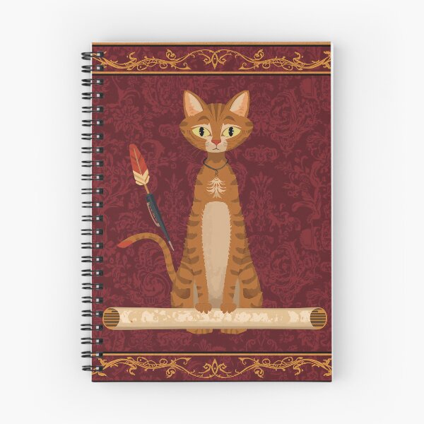 Item preview, Brown Cat Writing Scroll Medieval Art designed and sold by PictorialWhimsy.