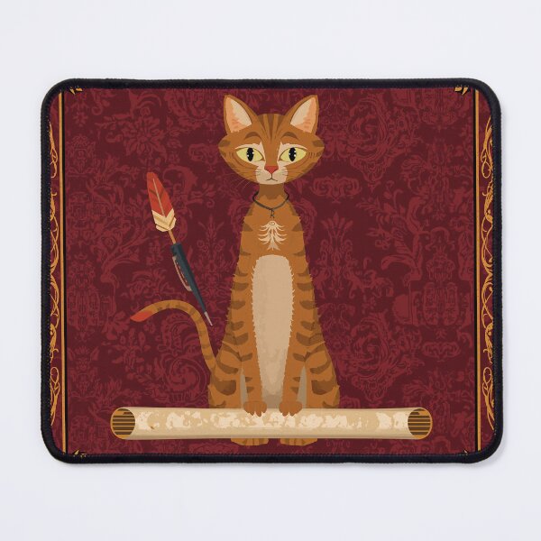 Item preview, Brown Cat Writing Scroll Medieval Art designed and sold by PictorialWhimsy.
