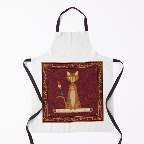 Item preview, Brown Cat Writing Scroll Medieval Art designed and sold by PictorialWhimsy.