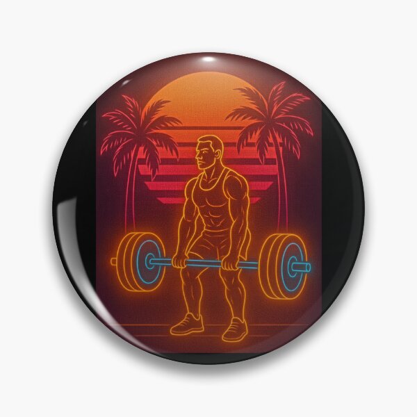 Item preview, Neon Bodybuilder Sunset / Fitness in Neon Sunset – Miami Gym Retro Design designed and sold by Gletschie.