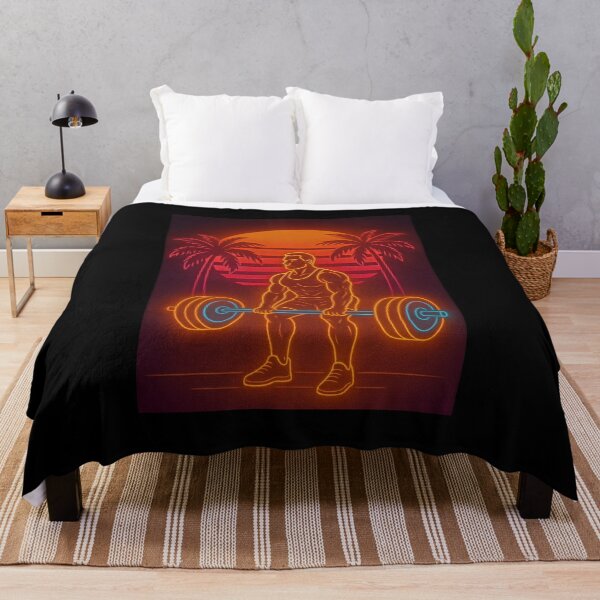 Item preview, Neon Bodybuilder Sunset / Fitness in Neon Sunset – Miami Gym Retro Design designed and sold by Gletschie.
