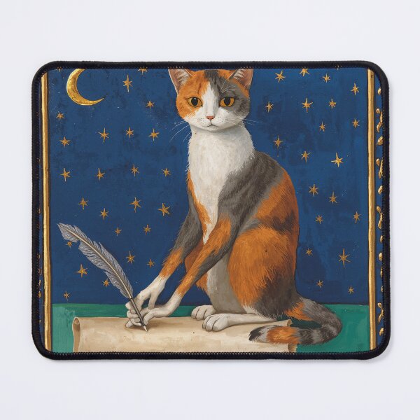 Item preview, Calico Cat Quill Medieval Art designed and sold by PictorialWhimsy.