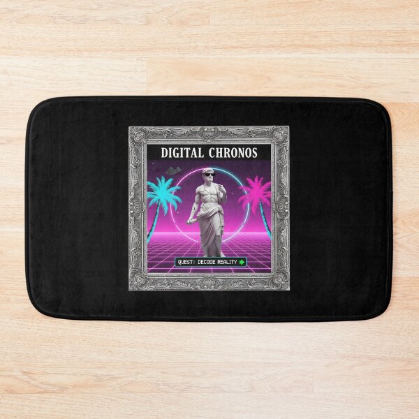 Item preview, Digital Chronos: Decode Reality Vaporwave Statue with Pyramids designed and sold by DailyVibesMerch.